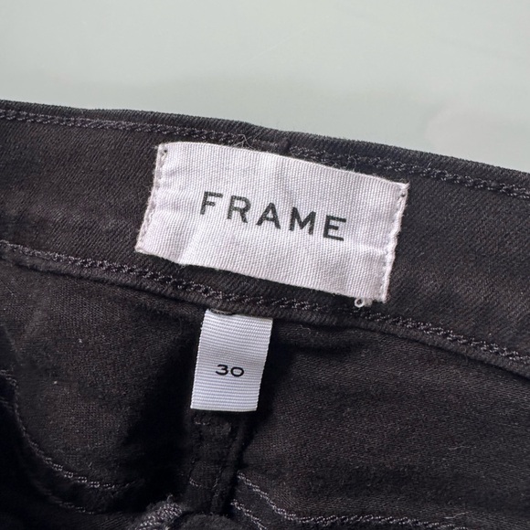 FRAME Black Cropped Straight Jeans – Size 30 - Picture 3 of 9